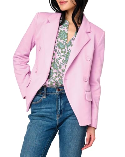 Women's Double Breasted Blazer, Casual Work Wear, Fitted Blazer Jacket Open Front Long Sleeve Suit Jacket