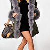 Women Thicken Warm Winter Coat Hood Down Parka Fleece Fur Outdoor Overcoat Long Jacket Outwear