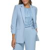 Women's 3/4 Ruched Sleeve One Button Blazer