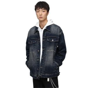 Vintage street denim jacket for men and women, loose American denim top for men