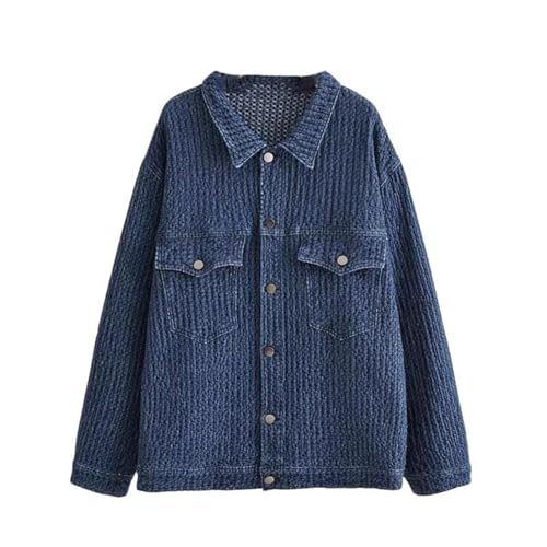 Women’s Denim Jacket American Mid-Length Loose Outerwear Jean Coat for Women