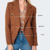 Women's Double Breasted Blazer, Casual Work Wear, Fitted Blazer Jacket Open Front Long Sleeve Suit Jacket