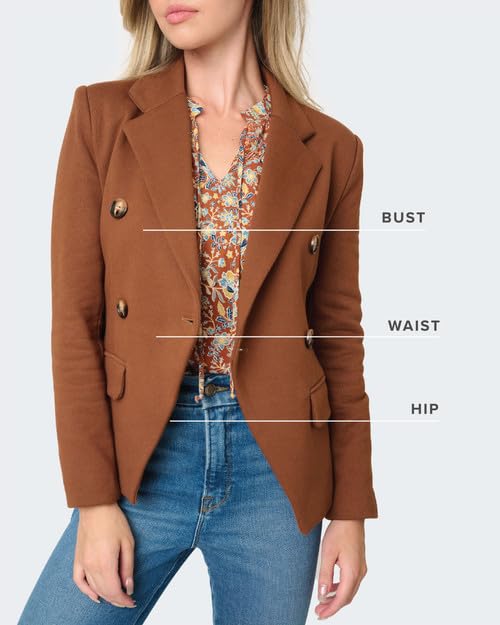 Women's Double Breasted Blazer, Casual Work Wear, Fitted Blazer Jacket Open Front Long Sleeve Suit Jacket