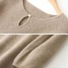 Women's Merino Wool Knit Dress - Winter Pullover Midi Orange Comfort Shift