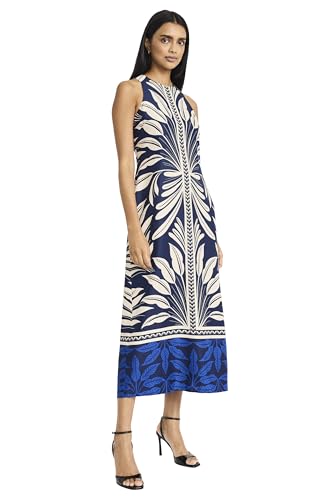 Women's Halter Neck High Waist Midi Sleeveless a Line Silhouette-Special Occasion Wedding Guest Dress