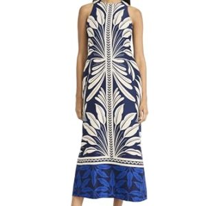 Women's Halter Neck High Waist Midi Sleeveless a Line Silhouette-Special Occasion Wedding Guest Dress