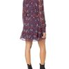 Women's Vittoria Long Sleeve Mini Dress Floral Print in Amethyst Multi
