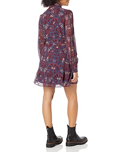 Women's Vittoria Long Sleeve Mini Dress Floral Print in Amethyst Multi