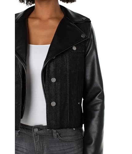 Women's Denim Hybrid Moto Jacket