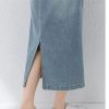 Women's Slimming Tencel Linen Waist Cinching Retro Hong Kong Style Denim Skirt Breathable Dress