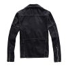 Men's Zippers Black Biker Jean Jacket Streetwear Thick Denim Slim Coat With Belt