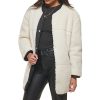 Women's Midlength Sherpa Coat with Reversible Wear