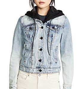 womens Black Hooded Denim Jacket, Comfortable & Stylish Coat