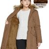 Women's Winter Thicken Fleece Jacket Fur Hooded Military Parka Coat