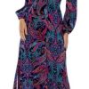 Que Linda Maxi Dress, Relaxed Fit, Deep V-Neck, Flowy Long Sleeves with Elastic Wrists, Flowy Long Dress