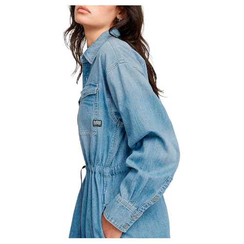 Women's Relaxed Drawcord Denim Casual Dress