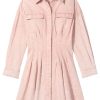 Women's Denim Pleated Shirt Dress
