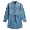 Women's Relaxed Drawcord Denim Casual Dress