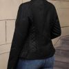 Women's Faux Leather Jacket Plus Size Motorcycle Biker Clothes Outfits Short Fashion PU Coat (1X-5X)