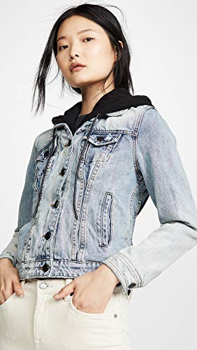 womens Black Hooded Denim Jacket, Comfortable & Stylish Coat
