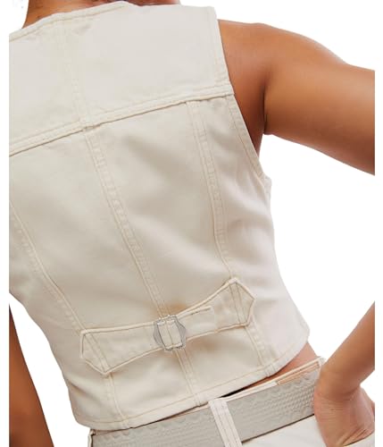 Women's Tate Denim Vest, Ecru