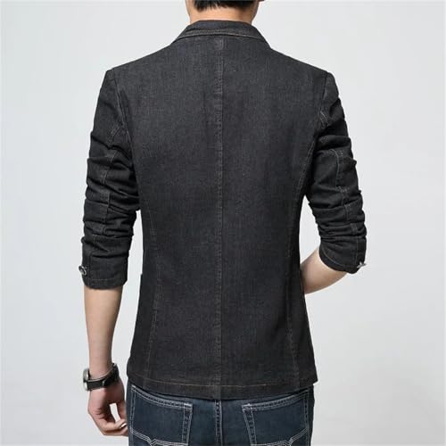 Mens Denim Fashion Cotton Vintage Suit Jacket Blue Coat Denim Jacket Slim Jeans