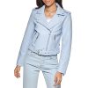 Women's Belted Faux Leather Moto Jacket (Regular & Plus Size)