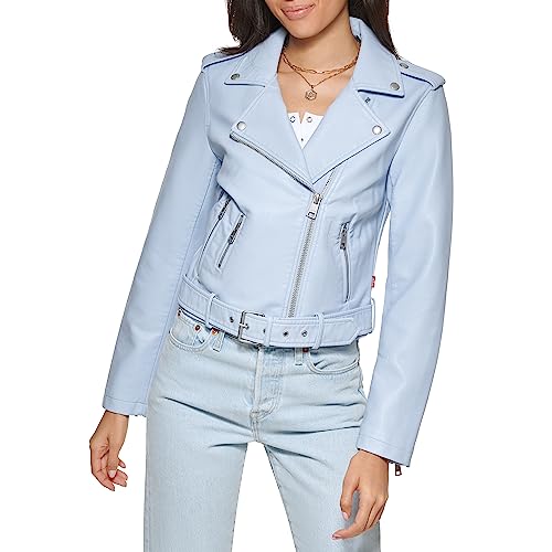Women's Belted Faux Leather Moto Jacket (Regular & Plus Size)