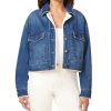 Jeans for Women Crop Cargo Jacket with Sherpa Trim, Sizes Small to X-Large