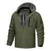 Men's Outdoor Breathable Waterproof Jackets Spring Lining Lightweight Hiking Camping Fishing Coats