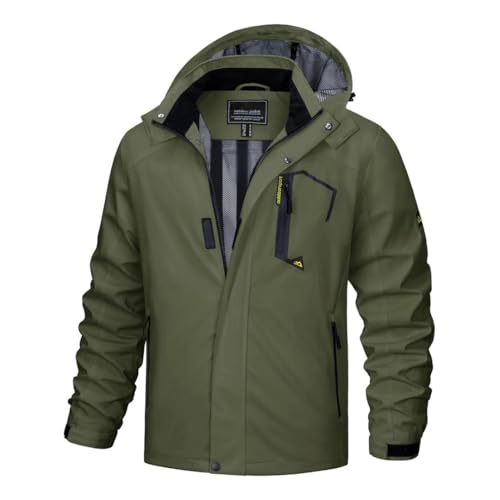 Men's Outdoor Breathable Waterproof Jackets Spring Lining Lightweight Hiking Camping Fishing Coats