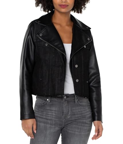 Women's Denim Hybrid Moto Jacket