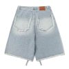 Rhinestone Denim Shorts Womens Jeans Pants Y2K Loose Fit Unisex Oversized Jorts Casual Streetwear Jeans Shorts