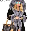 Women Thicken Warm Winter Coat Hood Down Parka Fleece Fur Outdoor Overcoat Long Jacket Outwear