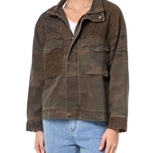 Women's Patchwork Camo Cropped Jacket