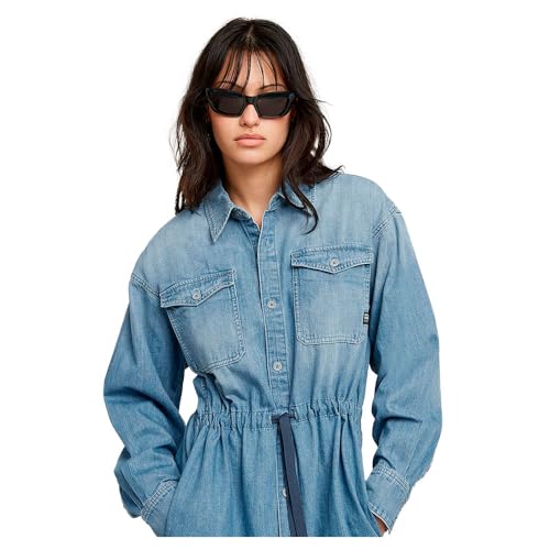 Women's Relaxed Drawcord Denim Casual Dress