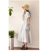 Women's Linen Sundress - Youth Loose Plus Size White