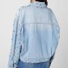 Womens Oversized Sustainable Multi Color Embellished Denim TruckerTrucker