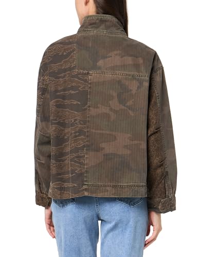 Women's Patchwork Camo Cropped Jacket