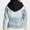 womens Black Hooded Denim Jacket, Comfortable & Stylish Coat