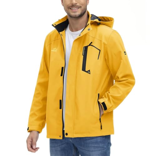 Men's Outdoor Breathable Waterproof Jackets Spring Lining Lightweight Hiking Camping Fishing Coats