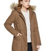 Women's Winter Thicken Fleece Jacket Fur Hooded Military Parka Coat