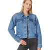 Women's Clean Crop Oversized Jeans Jacket in Grenhart Wash