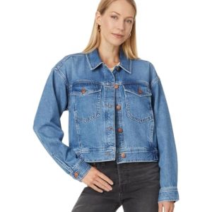Women's Clean Crop Oversized Jeans Jacket in Grenhart Wash