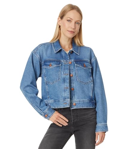 Women's Clean Crop Oversized Jeans Jacket in Grenhart Wash