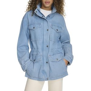 Women's 4-Pocket Stand Collar Military Jacket