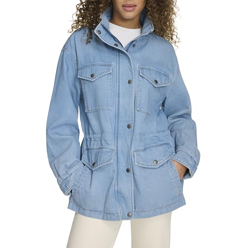 Women's 4-Pocket Stand Collar Military Jacket