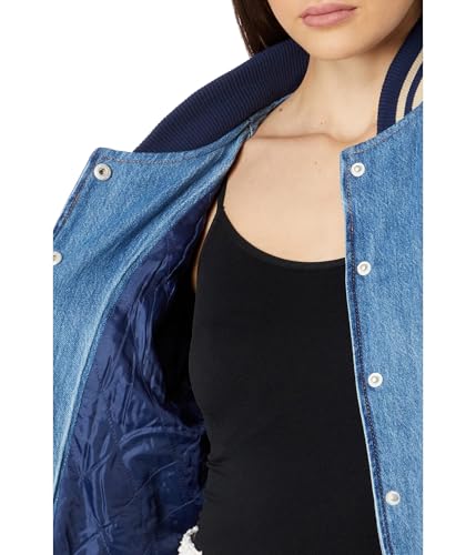 womens Women's Denim and Canvas Bomber Jacket
