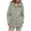 Women's Plus Four Pocket Hooded Military Jacket