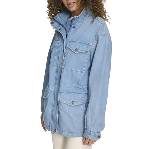 Women's 4-Pocket Stand Collar Military Jacket